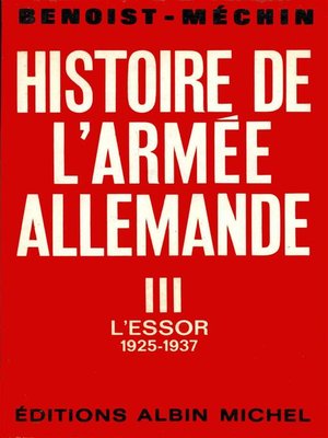 cover image of Histoire de l'armée allemande--tome 3